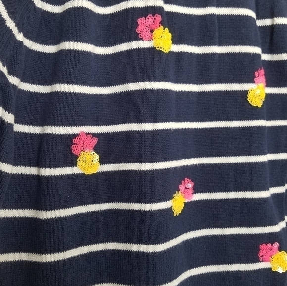 Pink Republic Pineapple Sequin Stripe Sweater 6x - Picture 3 of 4